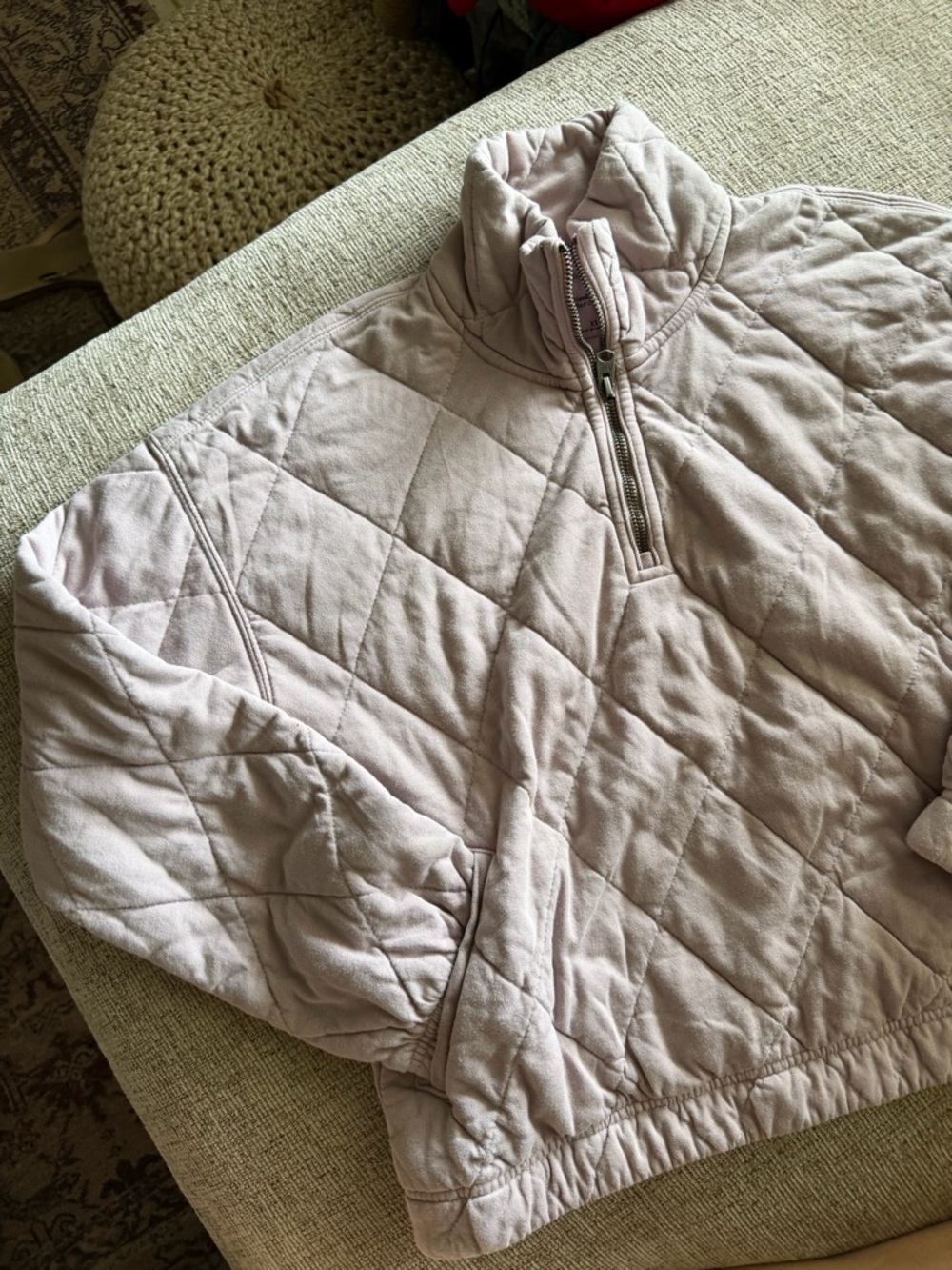 Abercrombie and Fitch Women's Half-Zip Quilted Fleece Jacket - Picture 3 of 10